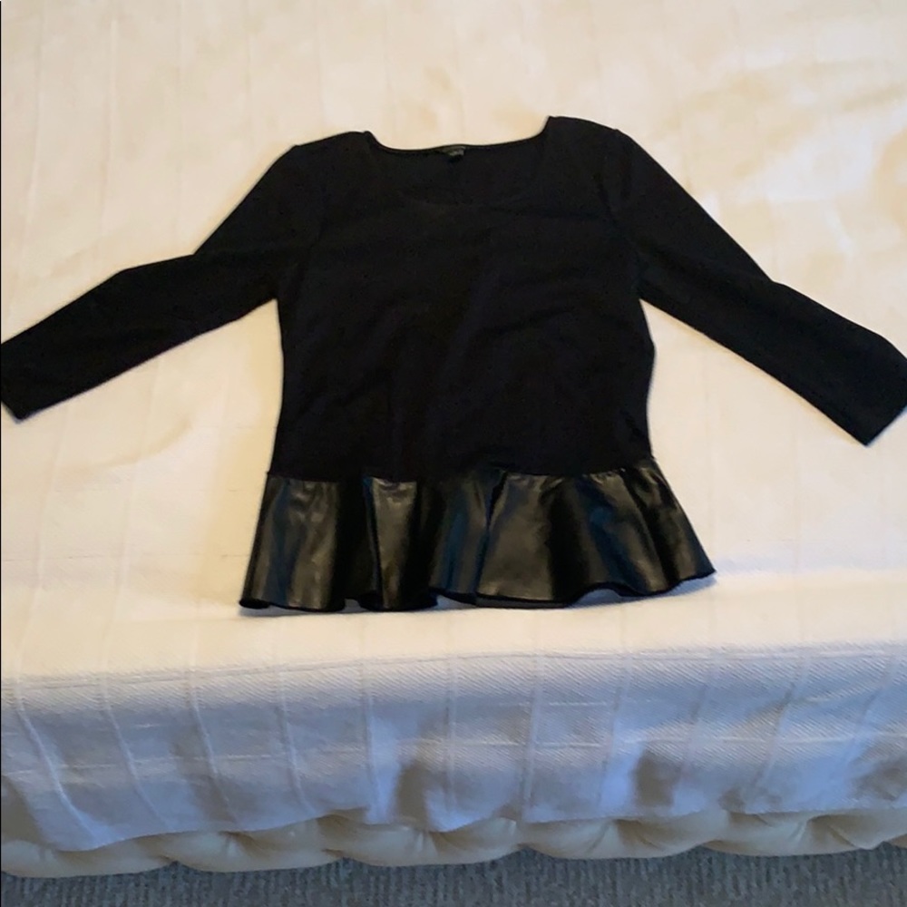 Ann Taylor shirt with leather peplum